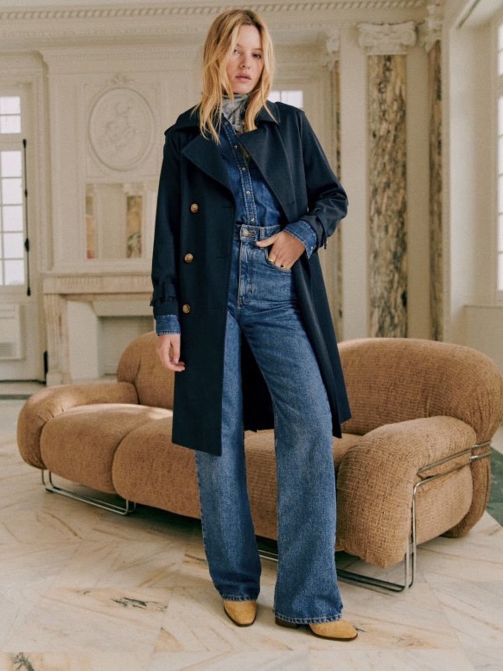 Sezane Navy Trench coat (sold out everywhere)